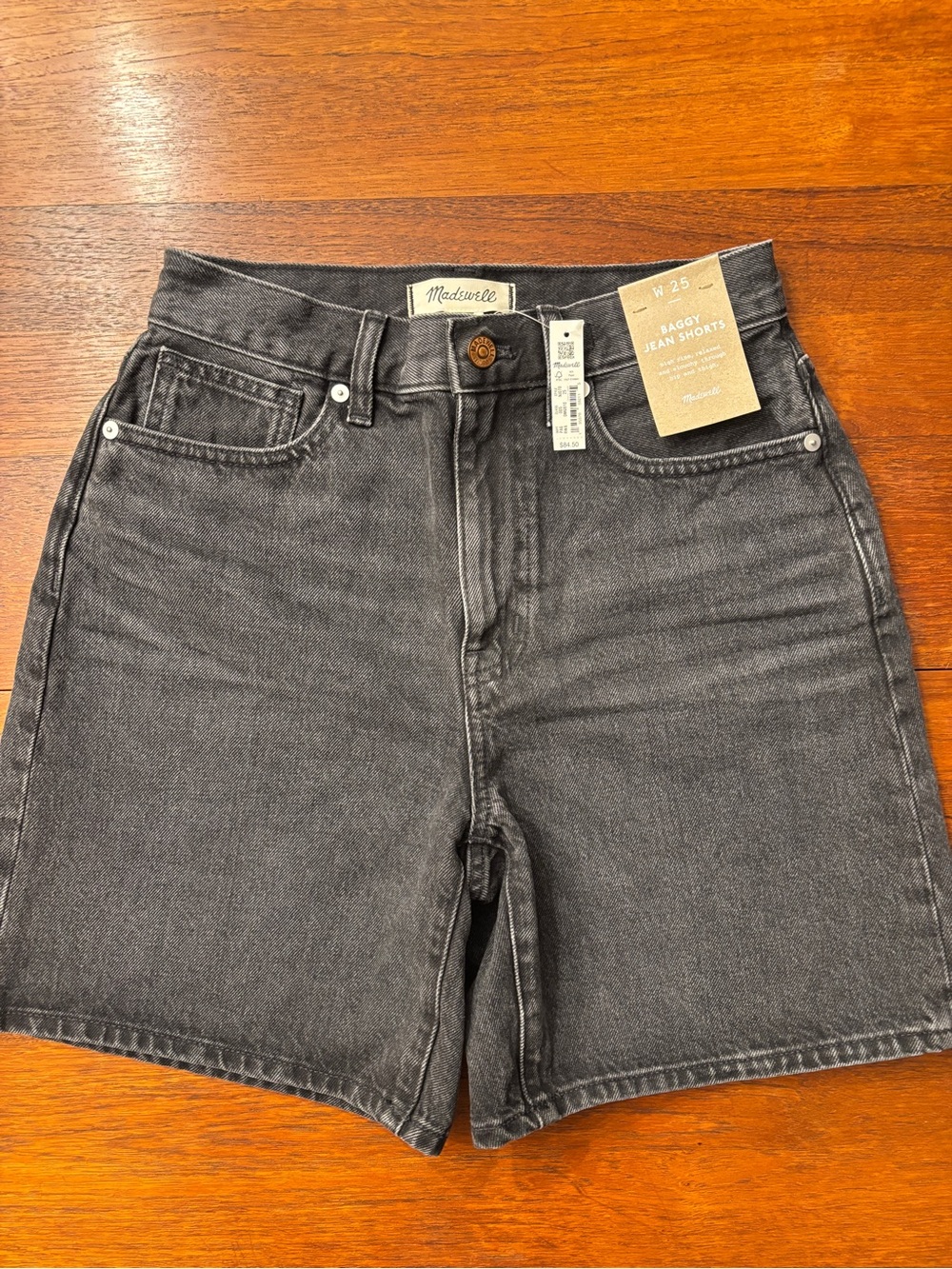 Madewell womens Washed Black Denim Jean Shorts NWT